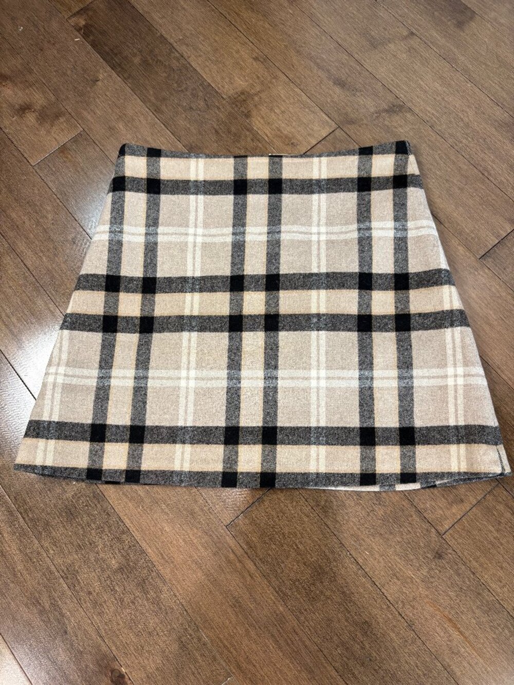 Wilfred Aritzia Classic Mini Wool Blend Skirt, Plaid, Size S